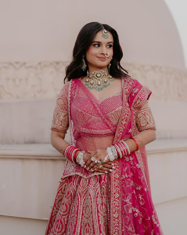 Bride wearing an heirloom bridal set